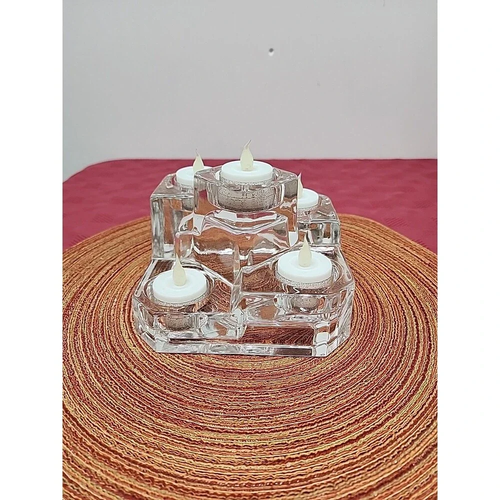 PartyLite Crystal Castle P7170 Tea Light/Votive Holder Lead Crystal Retired EUC - Picture 9 of 11